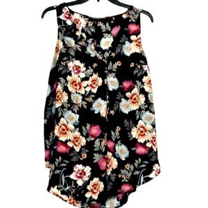 Torrid Chiffon Sheer Double Layered Tank Floral Womens 00 Medium Feminine Spring